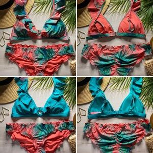 3 PIECE SET 🌺 Victoria’s Secret 🌺 Tropical Bikini Tops | Cinched Bottom